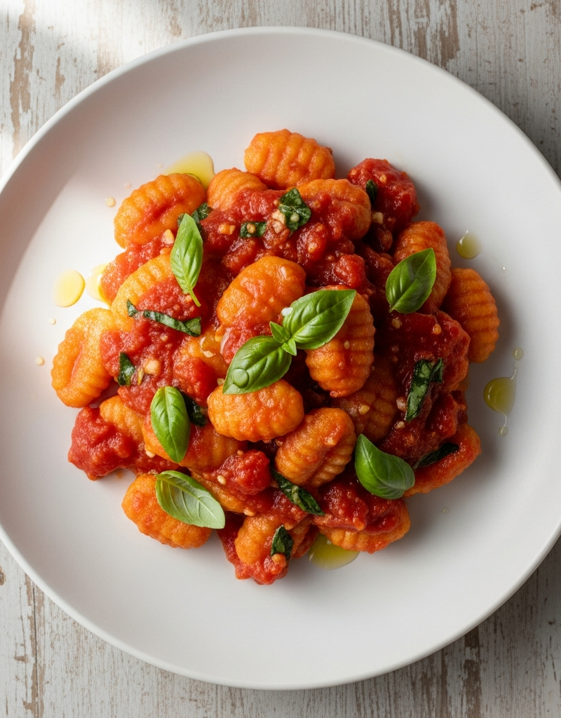 Sweet Potato Gnocchi with Tomato Basil Sauce