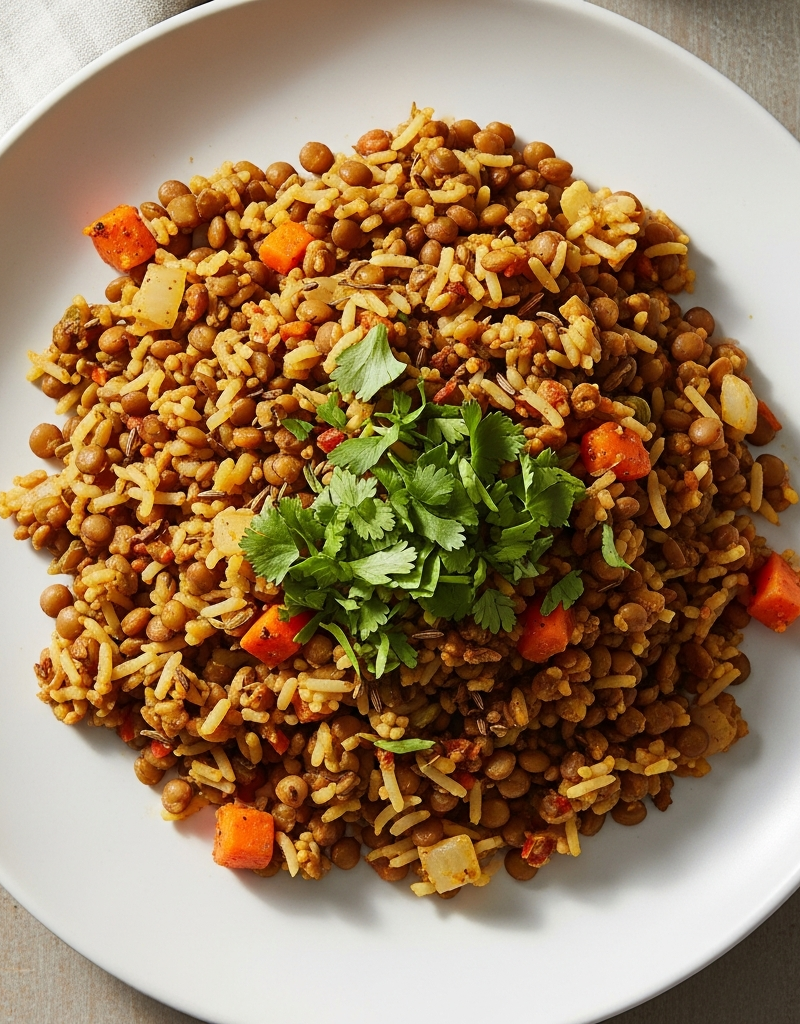 Spiced Lentil Rice Skillet