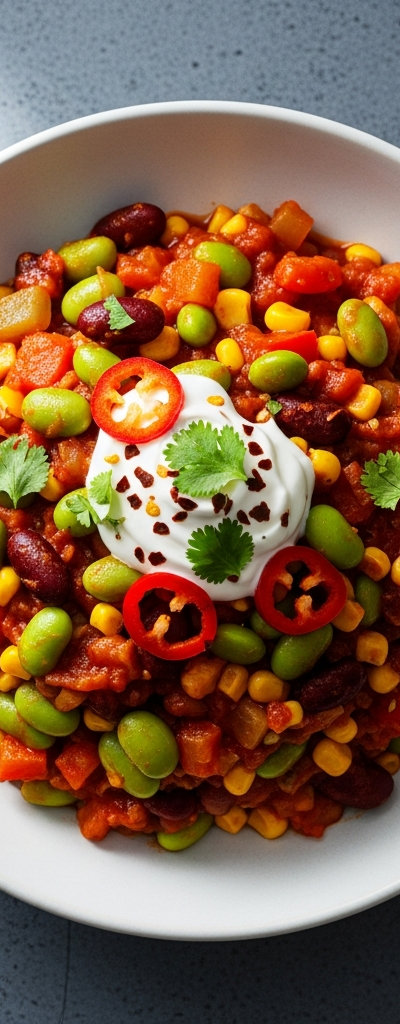Spicy Edamame Bean Chili