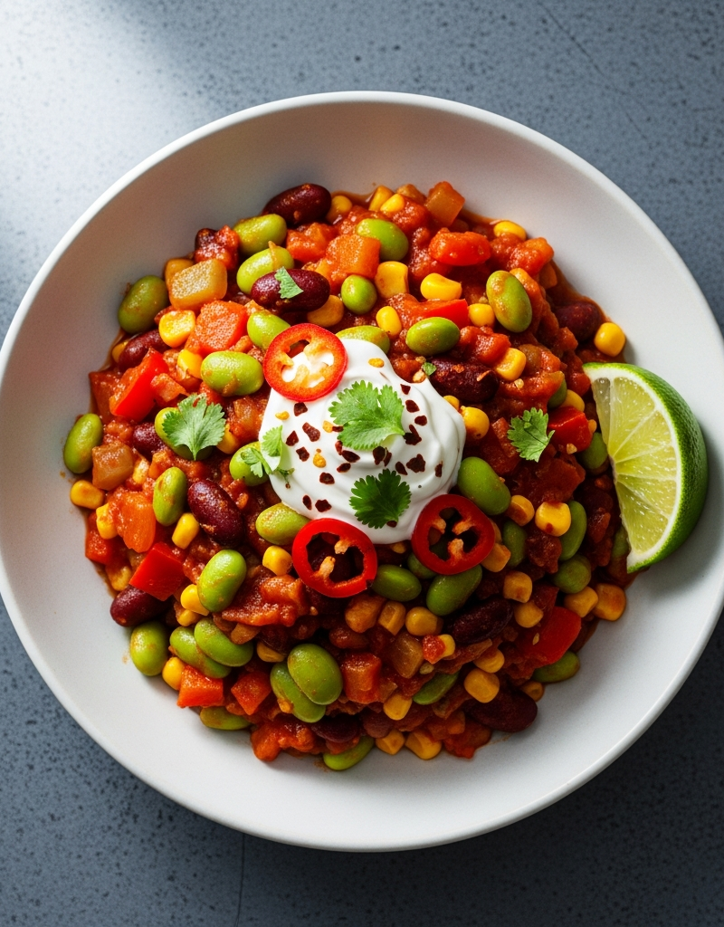 Spicy Edamame Bean Chili