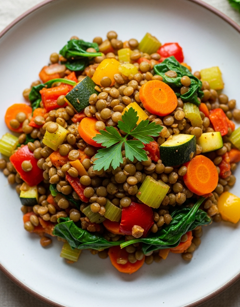 Hearty Lentil and Vegetable Skillet