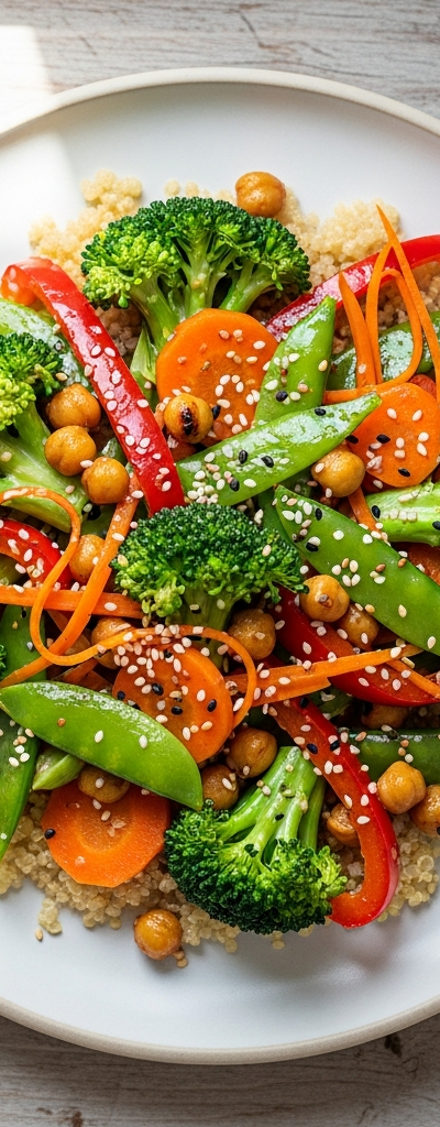 Chickpea and Veggie Stir-Fry with Quinoa