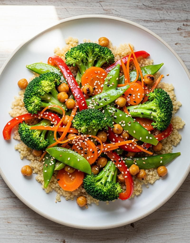 Chickpea and Veggie Stir-Fry with Quinoa