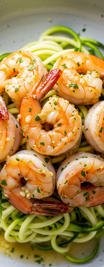 Keto Garlic Butter Shrimp with Zucchini Noodles