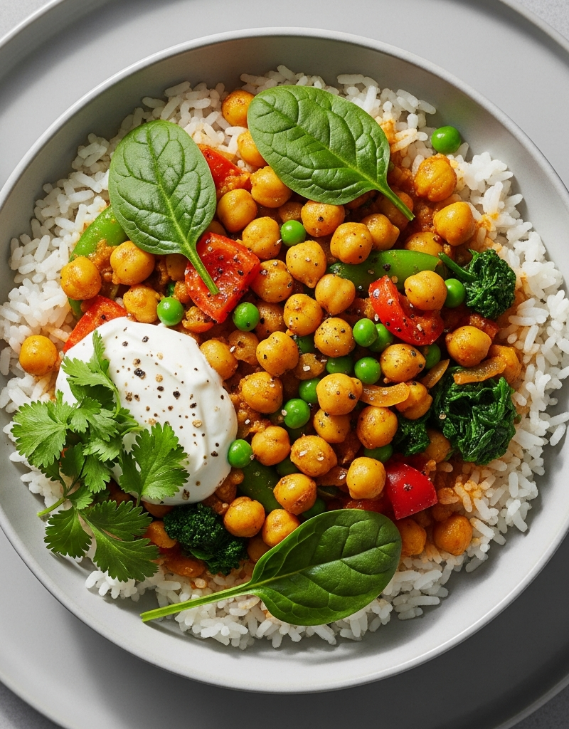 Curried Chickpea Rice Bowl