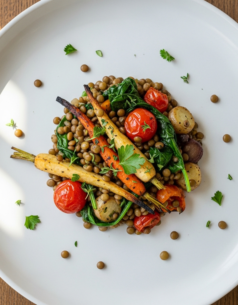 Hearty Lentil and Veggie Skillet
