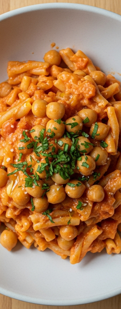 Creamy Tomato and Chickpea Pasta