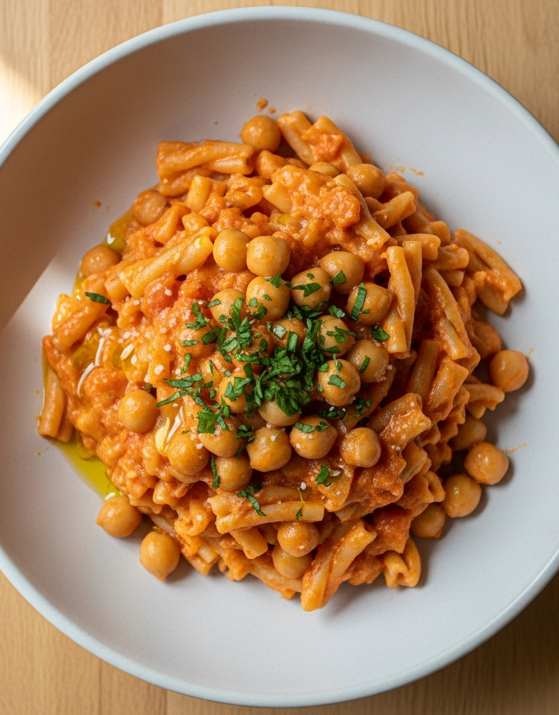 Creamy Tomato and Chickpea Pasta