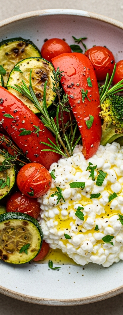Cottage Cheese Roasted Vegetable Bowls