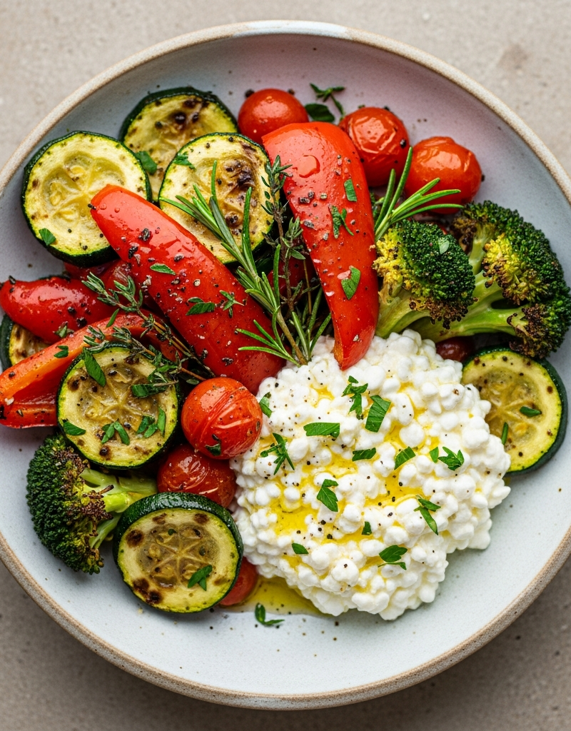 Cottage Cheese Roasted Vegetable Bowls