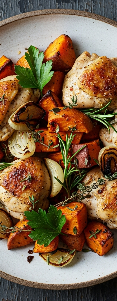 Roasted Sweet Potato and Chicken Bake