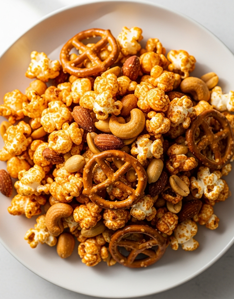 Spicy Popcorn Snack Mix