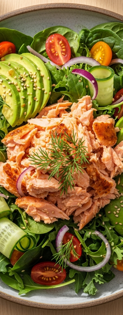 Salmon and Avocado Protein Salad