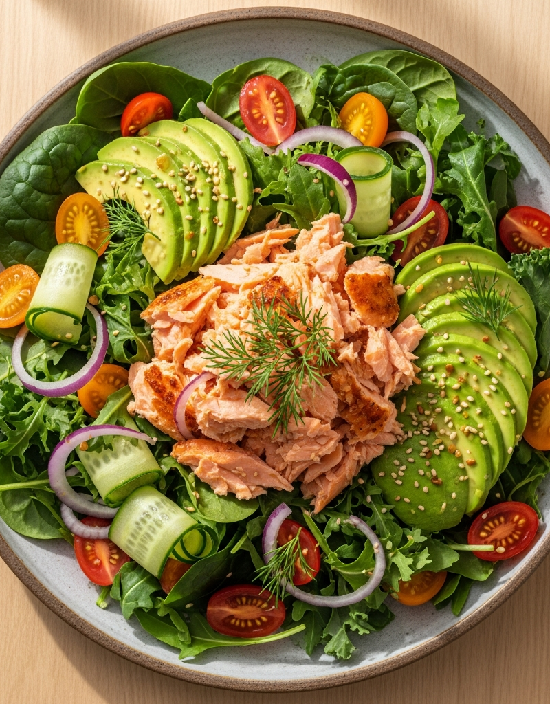 Salmon and Avocado Protein Salad