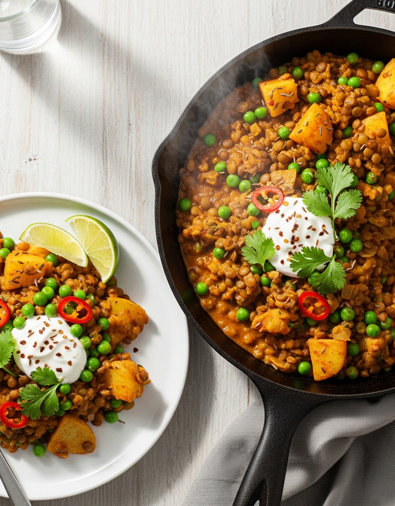 Potato and Lentil Curry Skillet