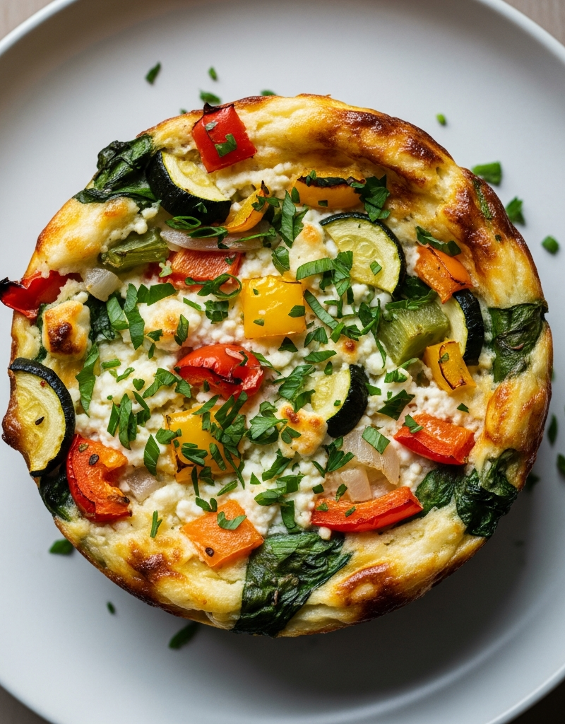 Protein-Packed Vegetable Cottage Cheese Bake