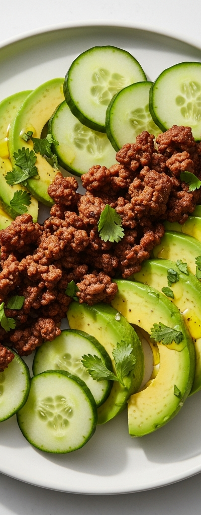 Keto Ground Beef and Avocado Salad