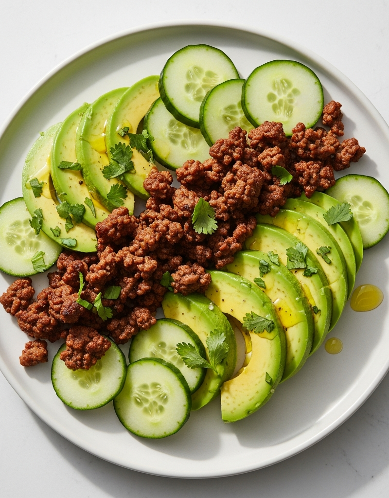 Keto Ground Beef and Avocado Salad