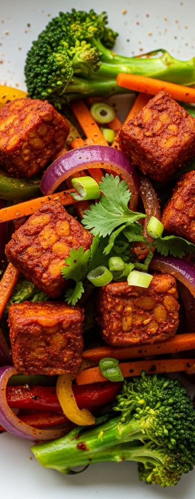 Spicy Tempeh and Veggie Skillet