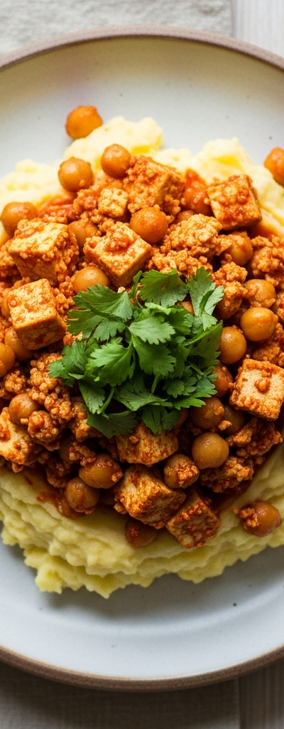 Spicy Tofu and Chickpea Mash