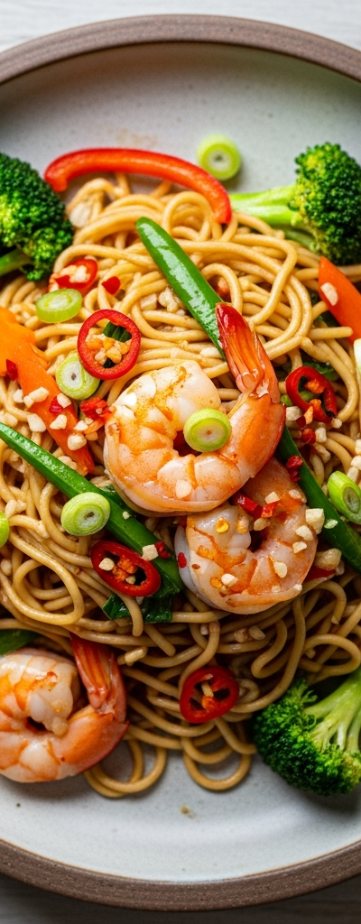 Garlic Prawn Noodle Stir-Fry