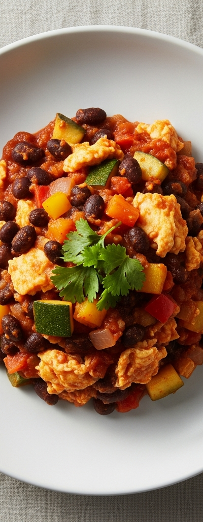 Egg Chili with Black Beans and Vegetables