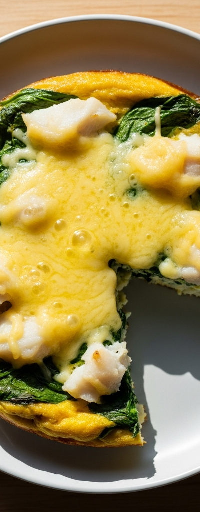 Cheesy Cod and Spinach Frittata