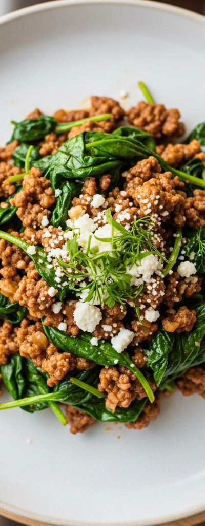 Keto Beef and Spinach Skillet