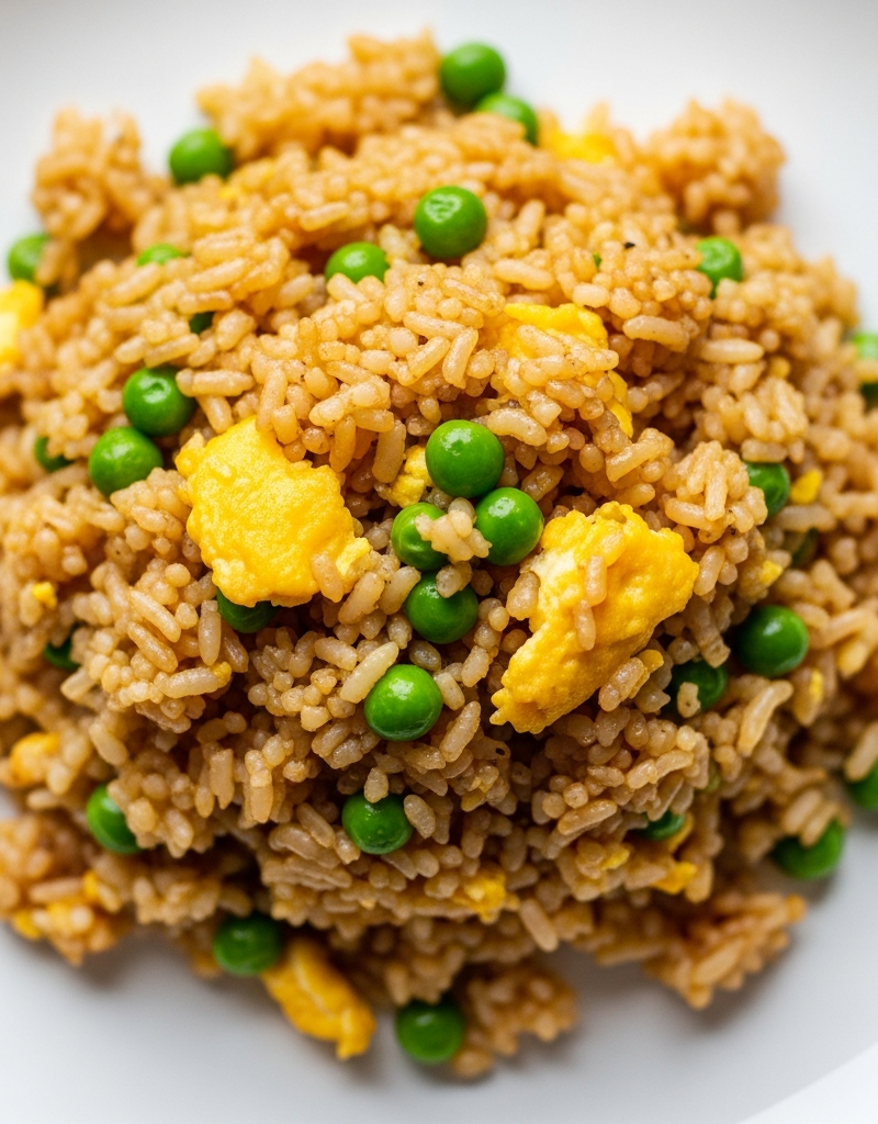 Garlic Egg and Pea Fried Rice