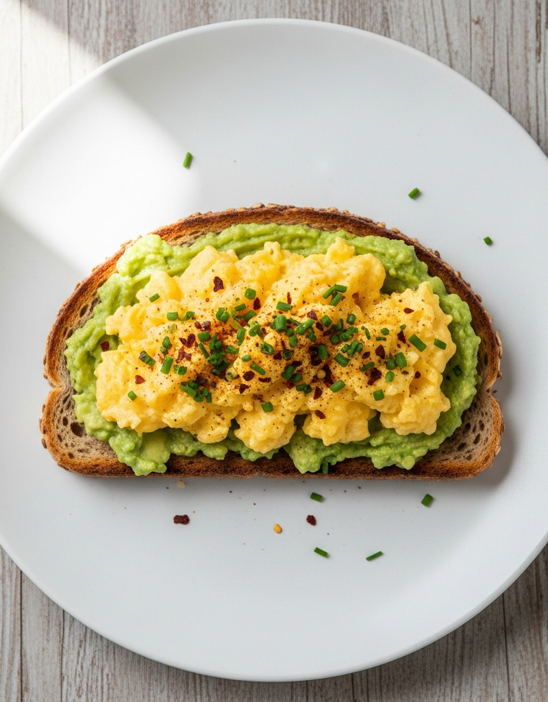 Avocado Toast with Scrambled Eggs