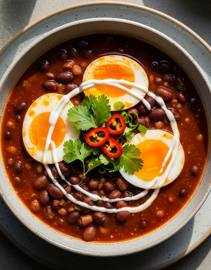 Spicy Egg and Bean Soup