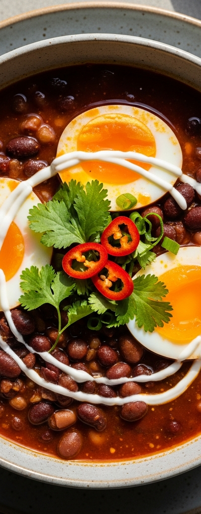 Spicy Egg and Bean Soup