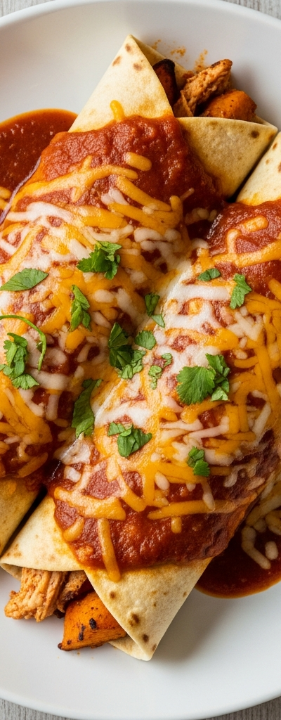 Sweet Potato and Chicken Enchiladas