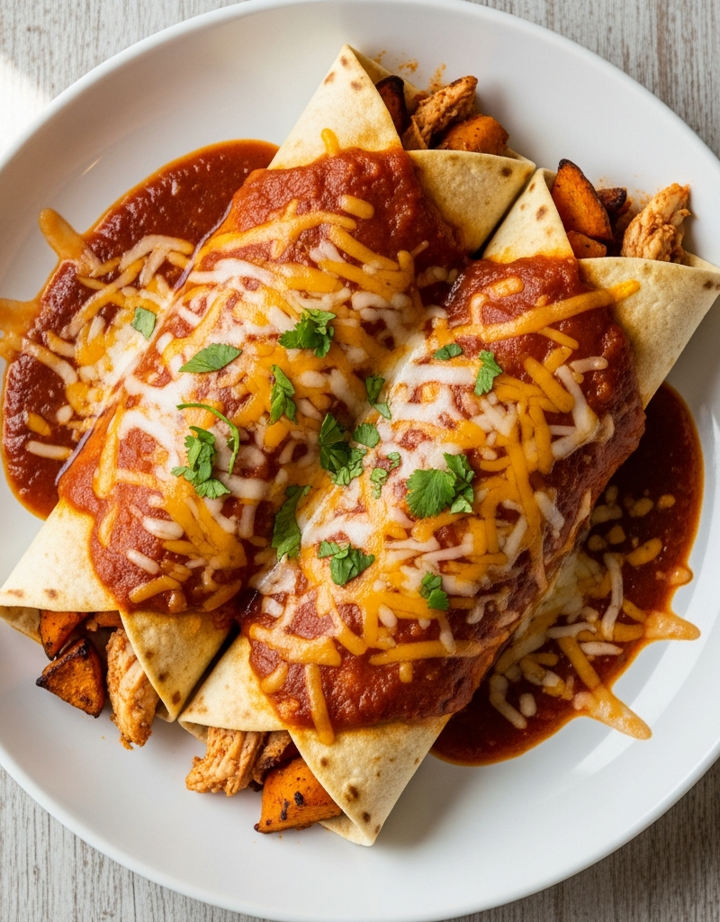 Sweet Potato and Chicken Enchiladas
