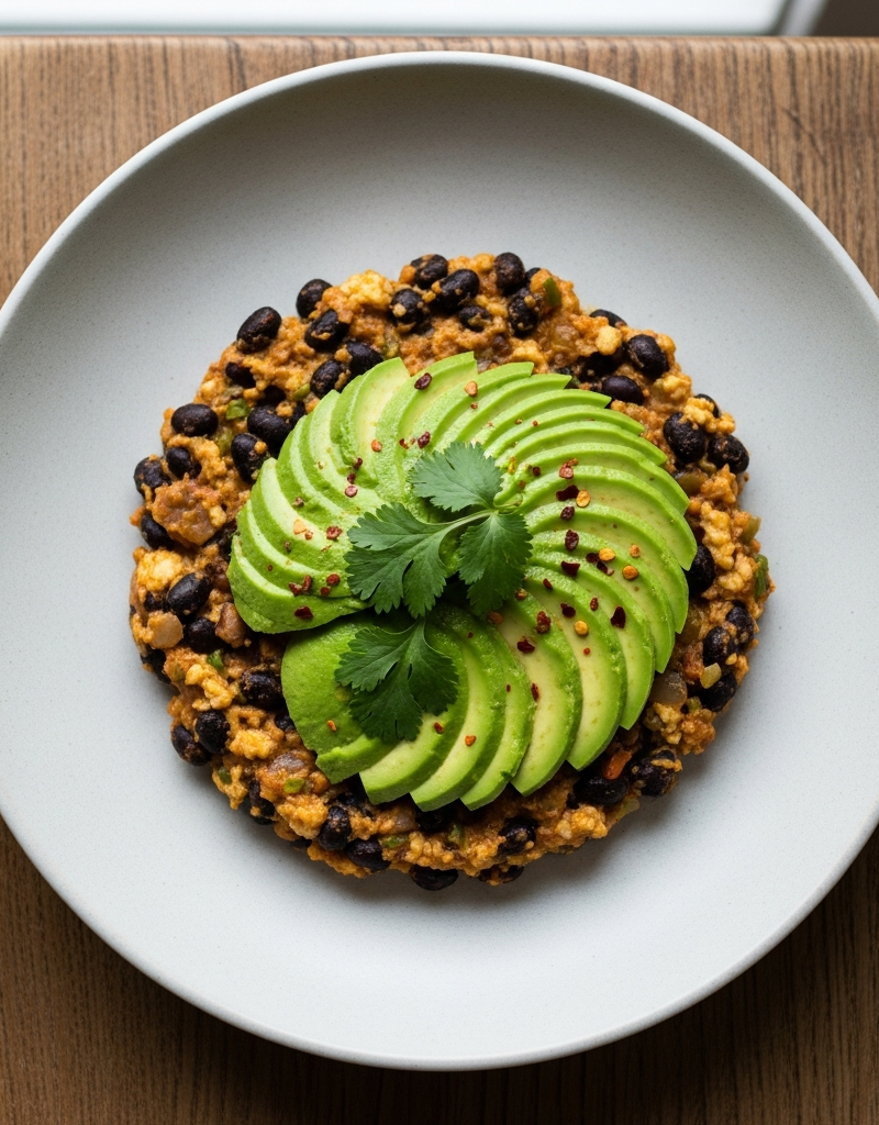 Egg and Black Bean Mash with Avocado