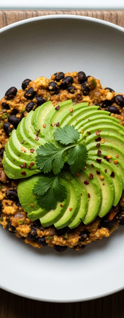 Egg and Black Bean Mash with Avocado