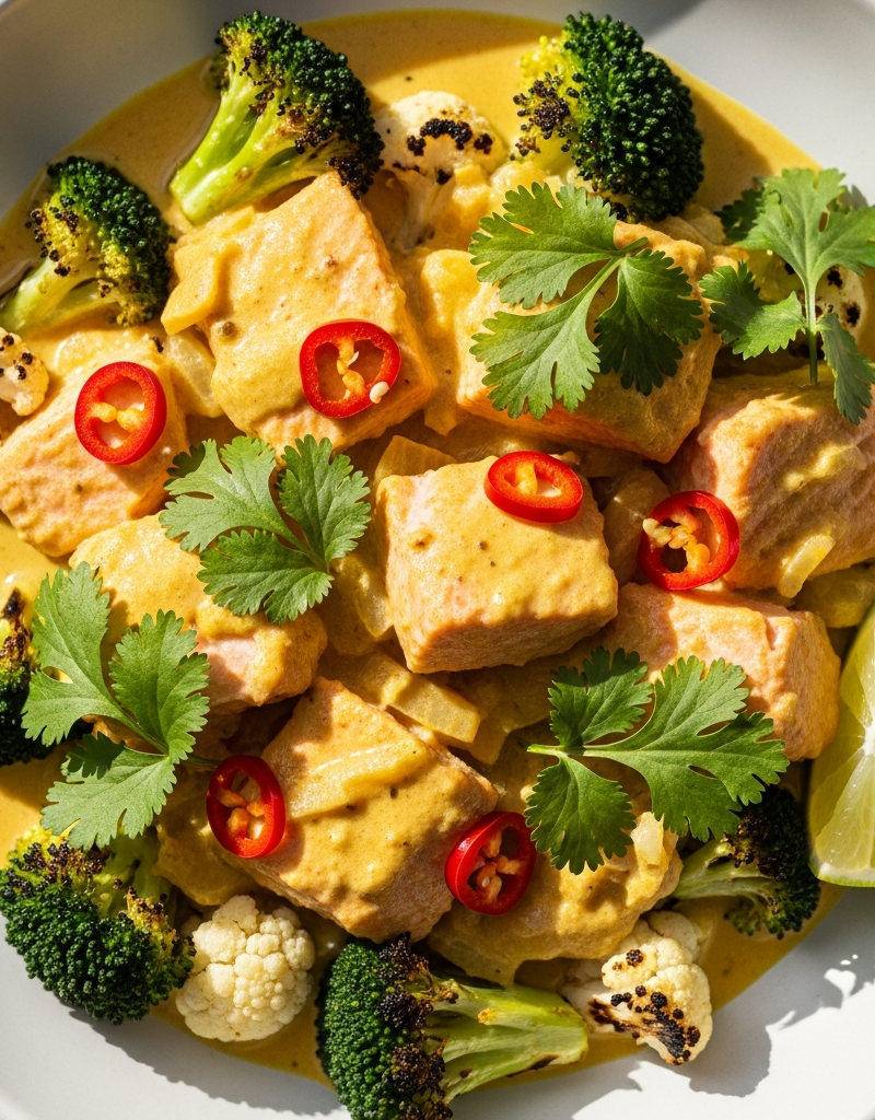 Keto Coconut Salmon Curry