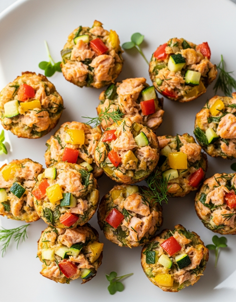 Savory Mini Salmon & Veggie Bites