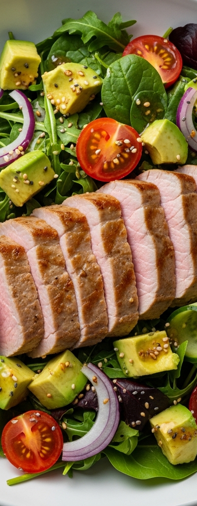 Pork Loin and Avocado Salad Bowl