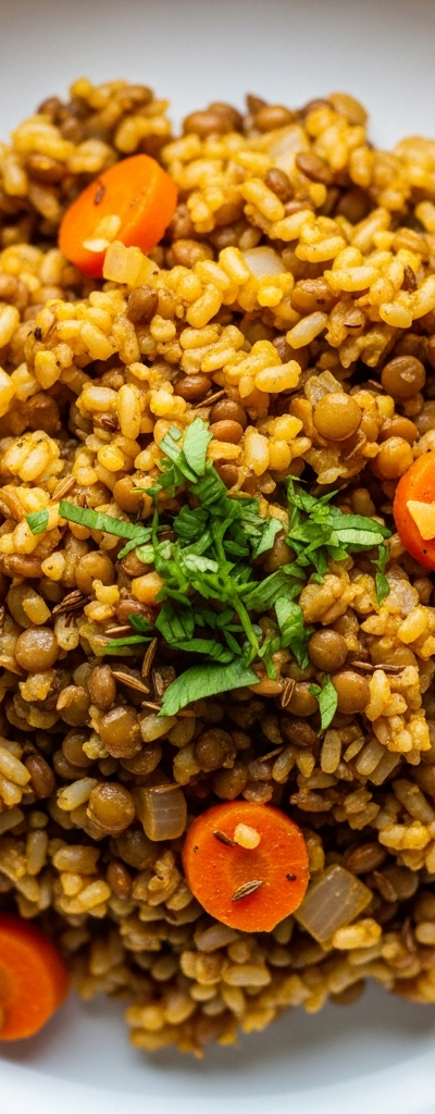 Hearty Lentil and Brown Rice Skillet