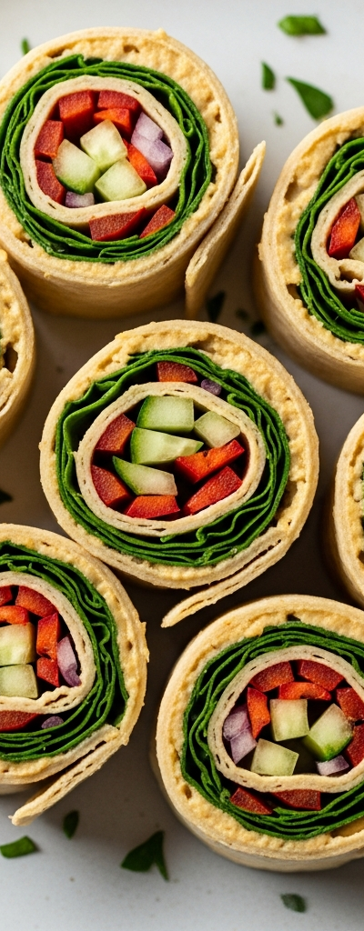 Vegan Hummus and Veggie Pinwheels