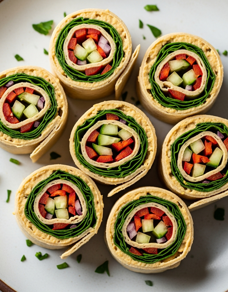 Vegan Hummus and Veggie Pinwheels
