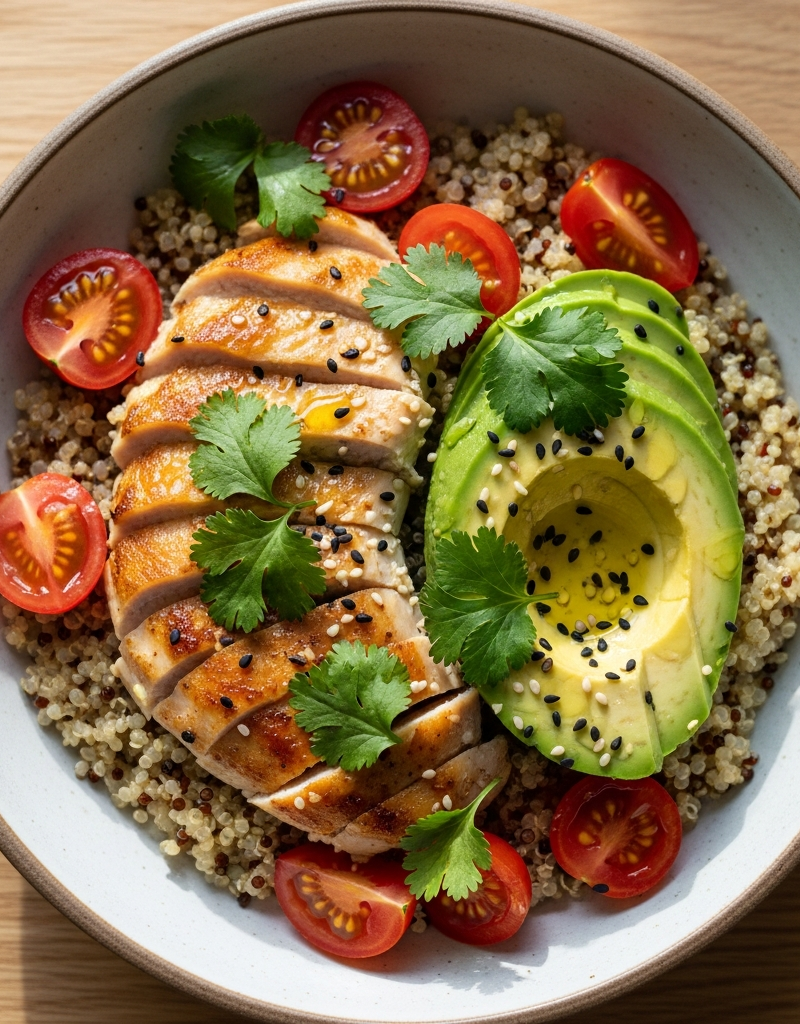 Chicken Avocado Quinoa Bowl