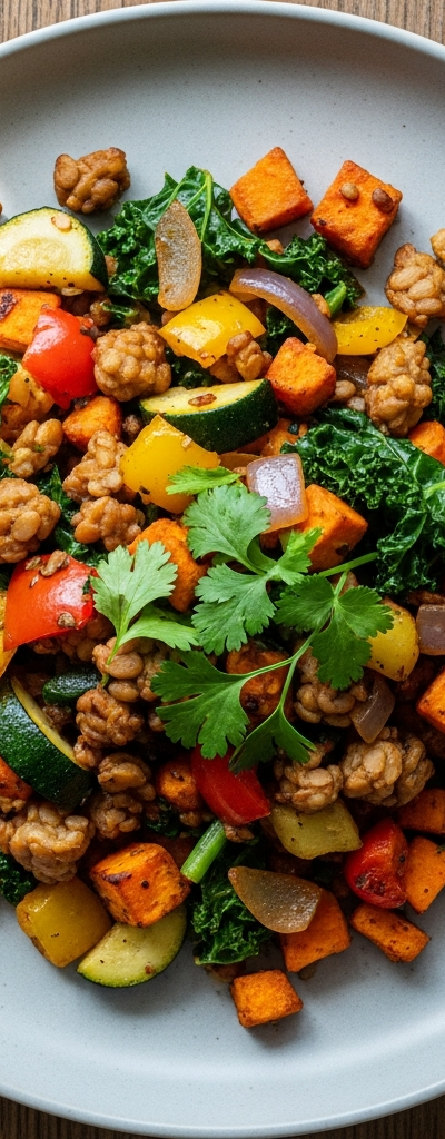 Tempeh and Vegetable Skillet Hash