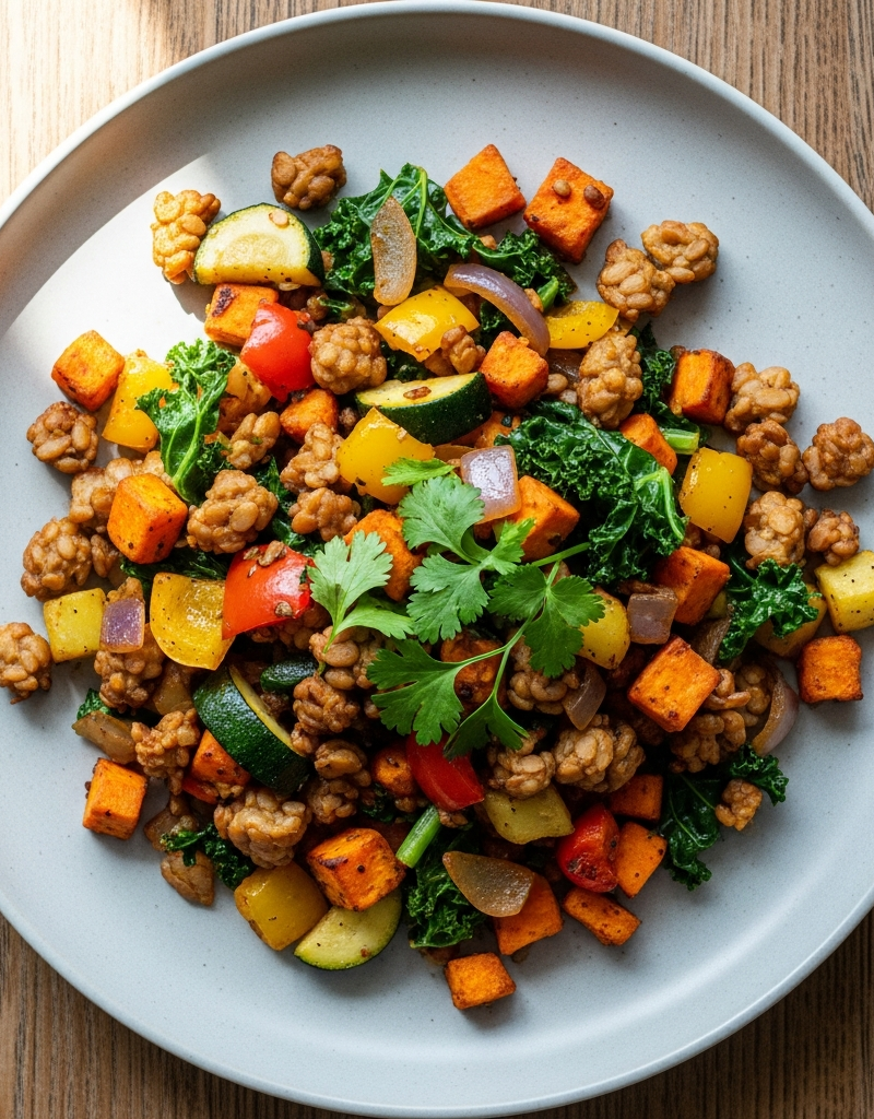 Tempeh and Vegetable Skillet Hash