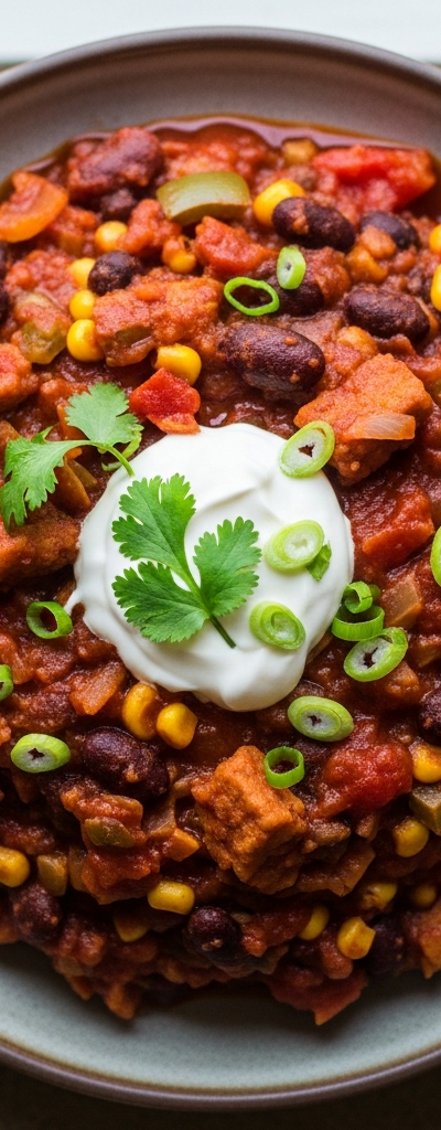 Quick High-Protein Vegan Seitan Chili