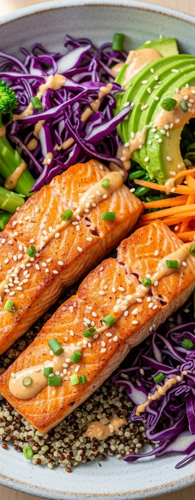 Salmon and Quinoa Buddha Bowl