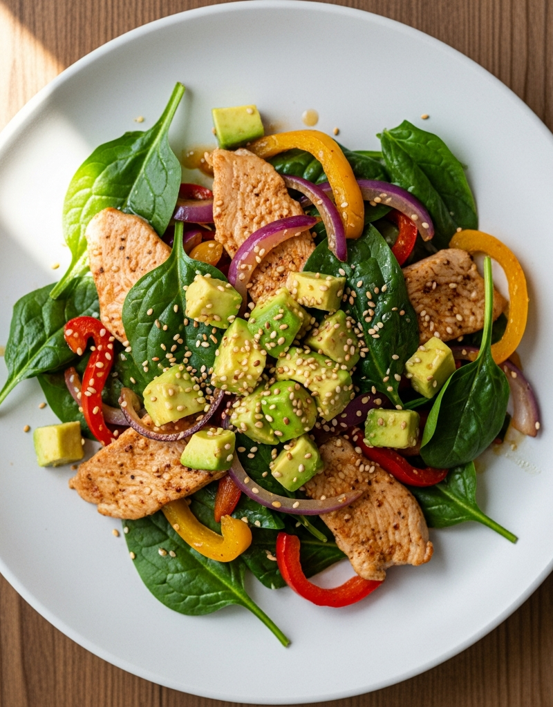 Quick Keto Turkey Stir-Fry with Spinach and Avocado