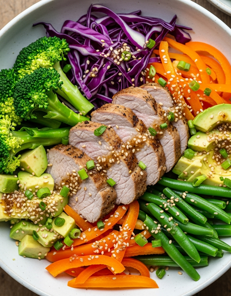 Keto Pork Loin Buddha Bowl