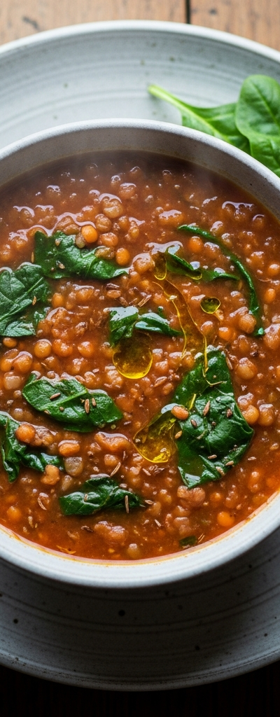 Lentil and Spinach Hearty Soup